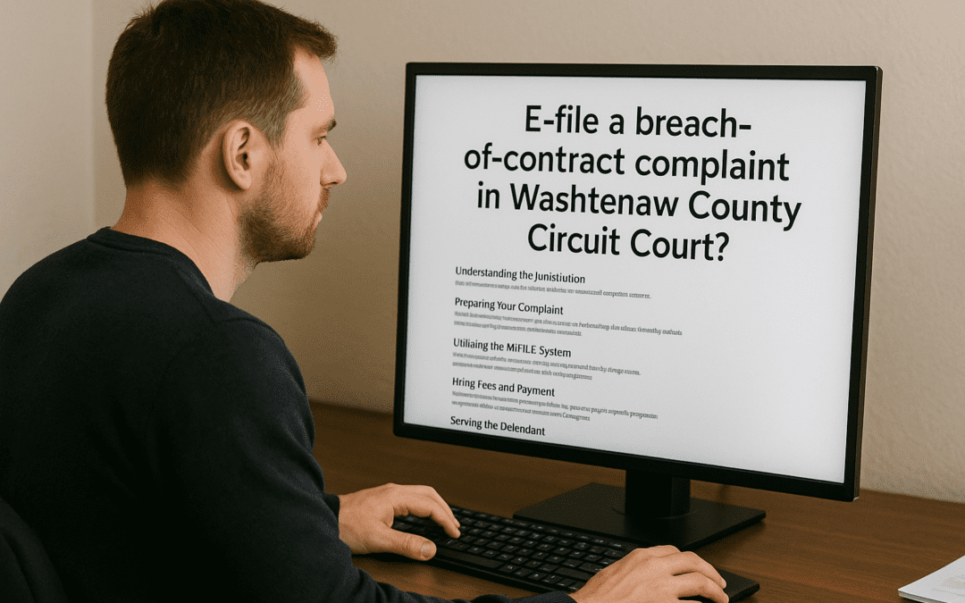 How do I E-file a Breach-of-Contract Complaint in Washtenaw County Circuit Court?