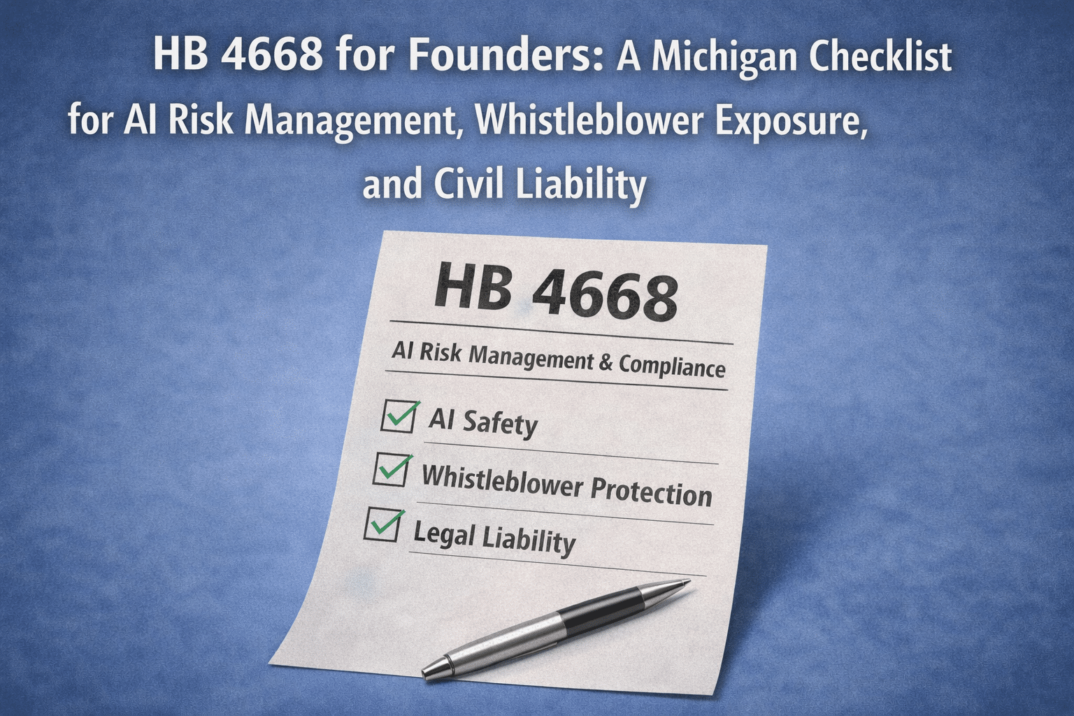 HB 4668 for Founders: A Michigan Checklist for AI Risk Management ...