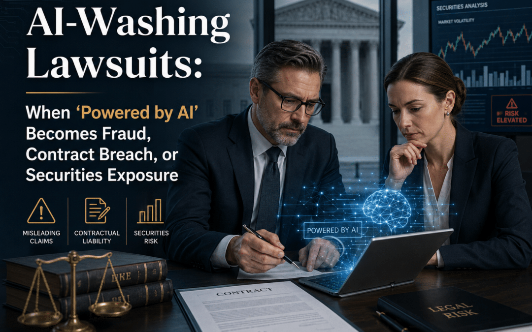 AI-Washing Lawsuits: When “Powered by AI” Becomes Fraud, Contract Breach, or Securities Exposure